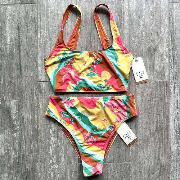 π₯π₯BILLABONG - CHASIN SUNBEAMS CROP TANK MAUI BIKINI SETπ₯π₯ - Picture 3 of 10